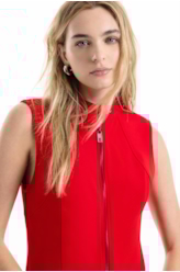 Colete Scuba crepe motorcycle Vermelho