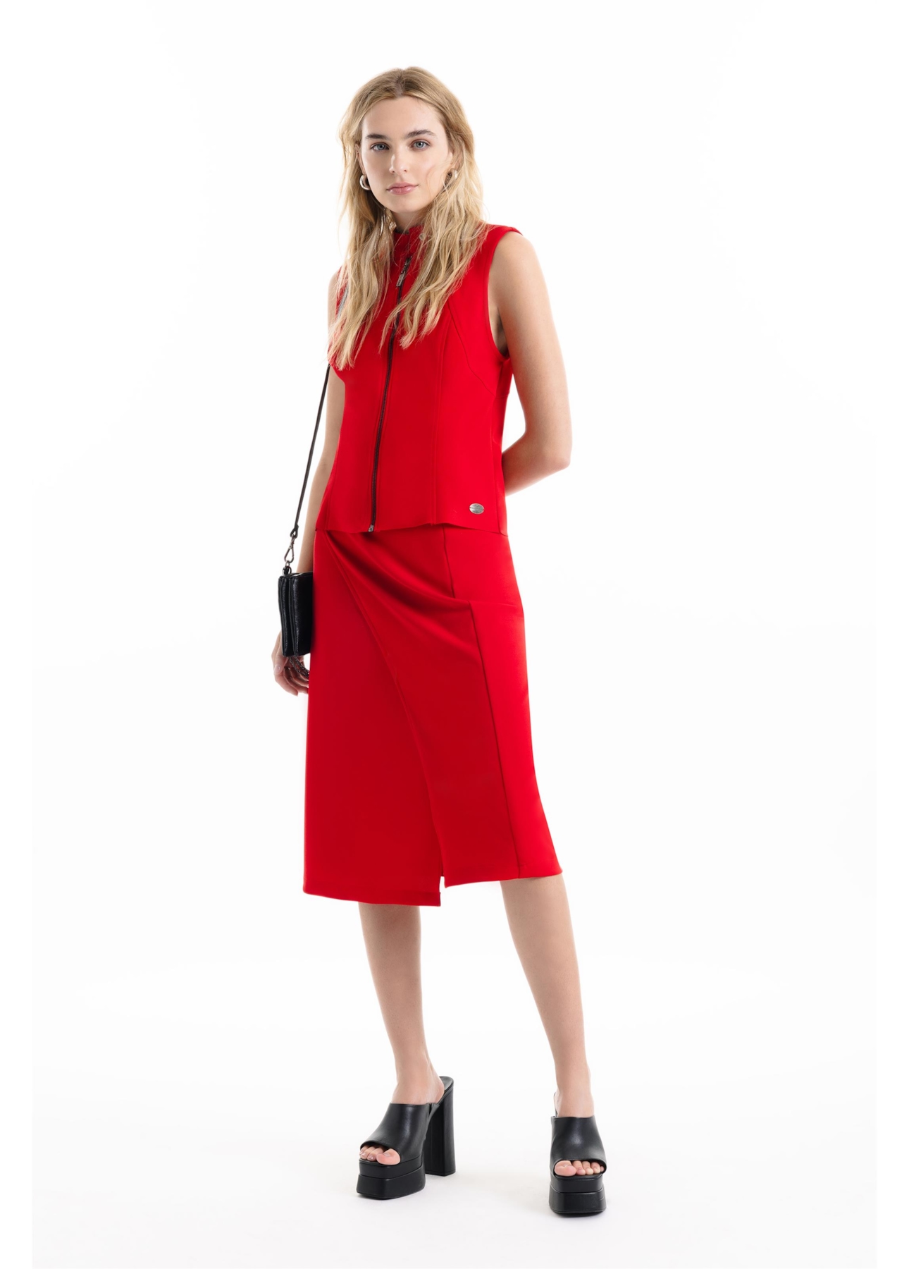Colete Scuba crepe motorcycle Vermelho