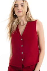 Colete Tailoring  Piped Vinho