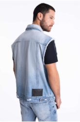 Colete Vintage Denim Ellus Lav. Claro