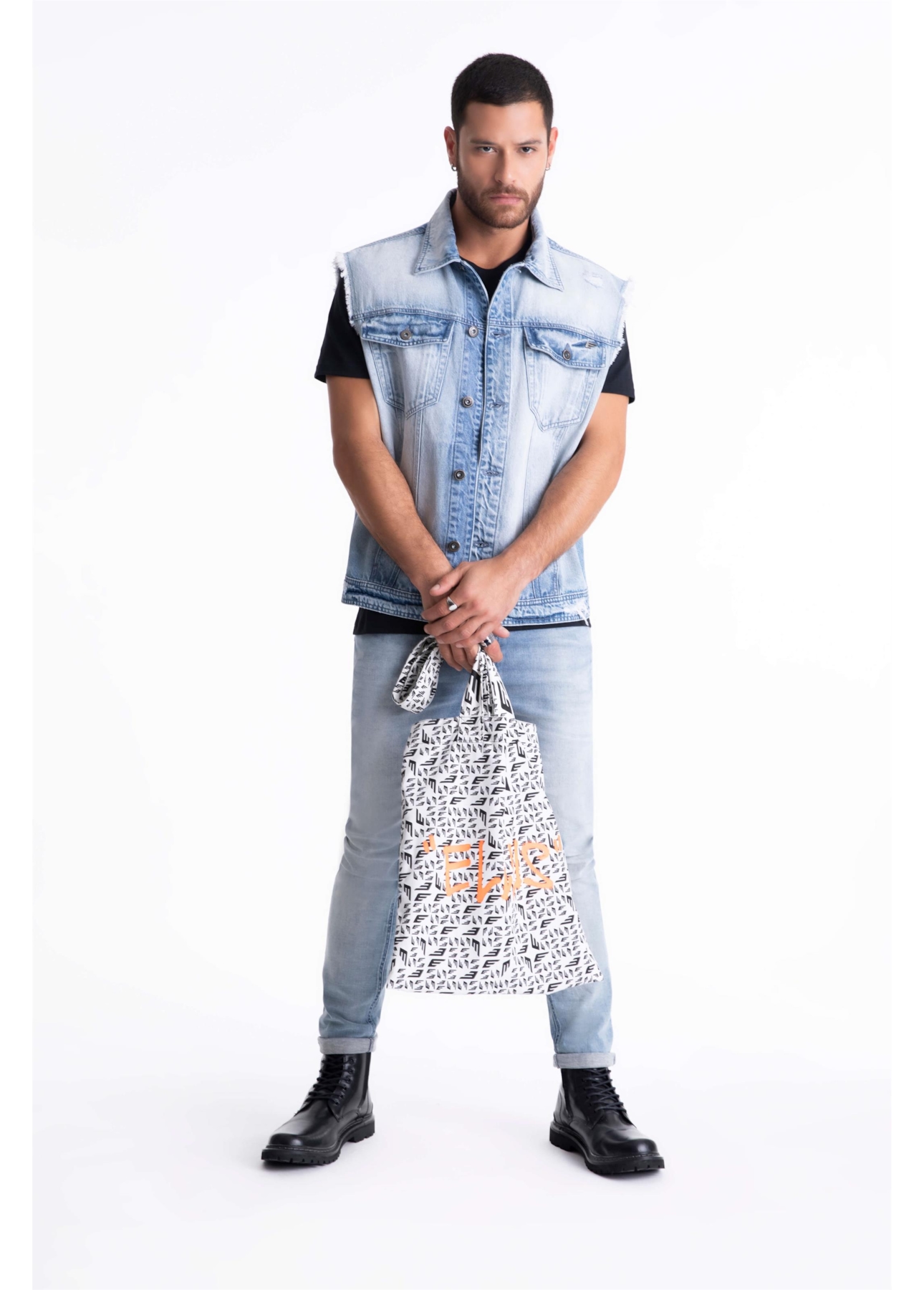 Colete Vintage Denim Ellus Lav. Claro