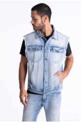 Colete Vintage Denim Ellus Lav. Claro