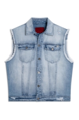 Colete Vintage Denim Ellus Lav. Claro