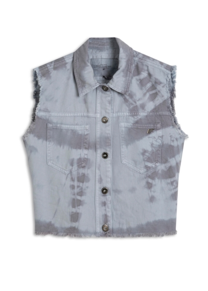 Colete White Denim Bicolor Blue Vintage