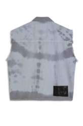 Colete White Denim Bicolor Blue Vintage