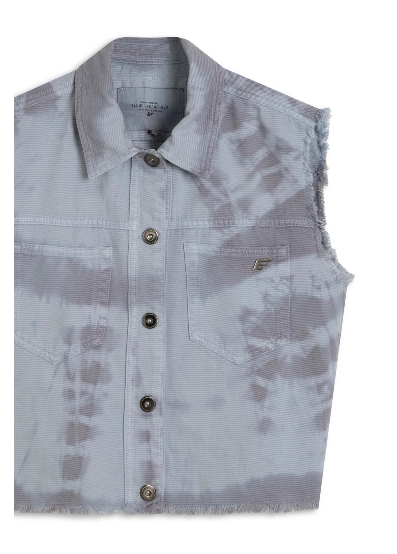 Colete White Denim Bicolor Blue Vintage