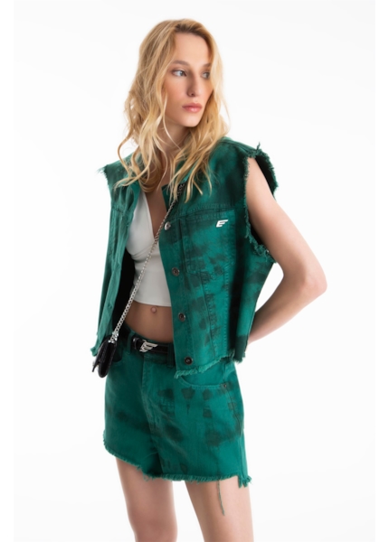 Colete White Denim Ellus Verde Army