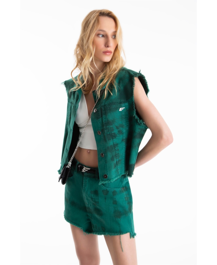 Colete White Denim Ellus Verde Army