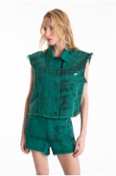 Colete White Denim Ellus Verde Army
