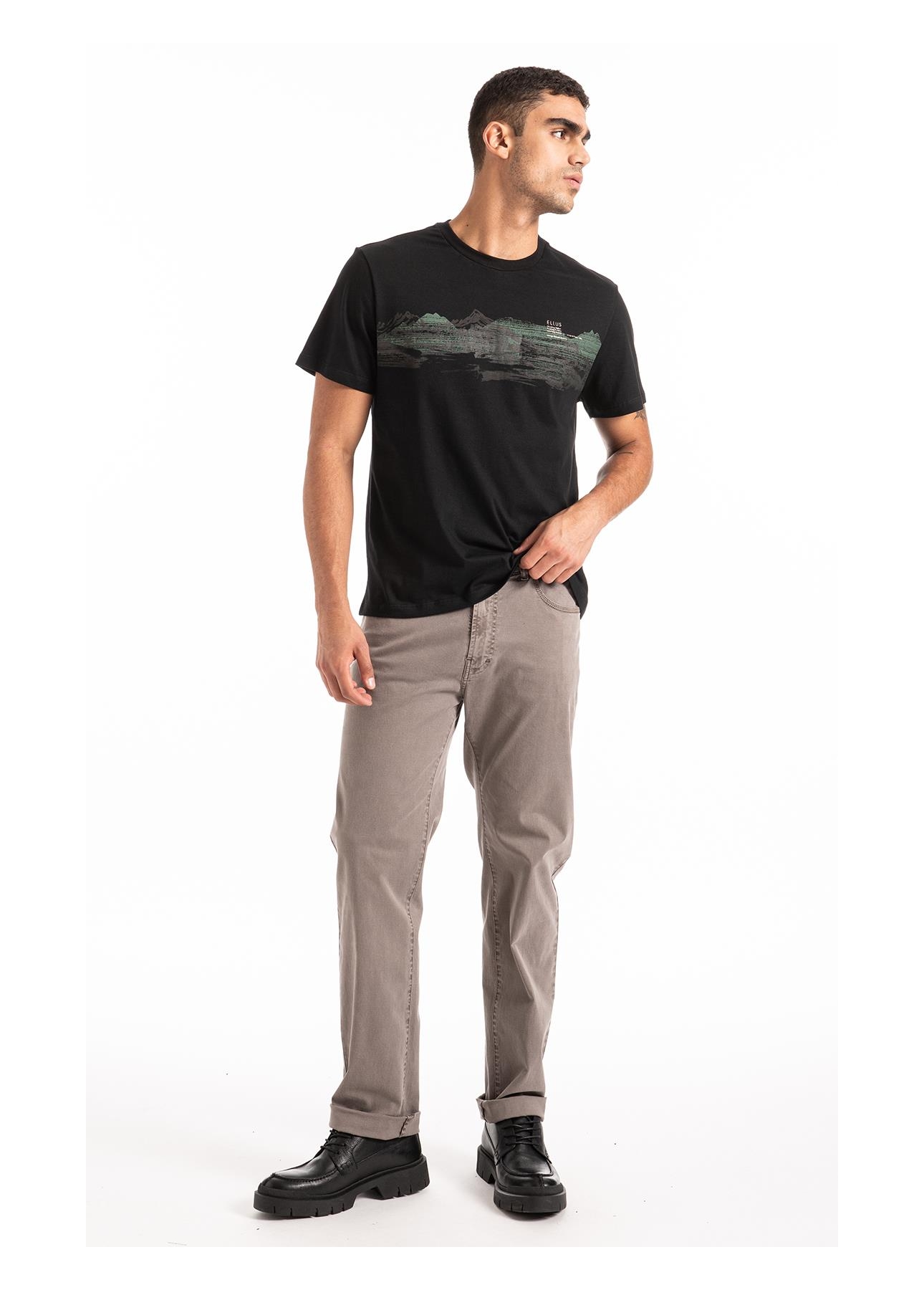 Color Twill Power Straight Cinza