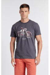 Cotton Fine Motorcycle Classic Mc Dark Blue