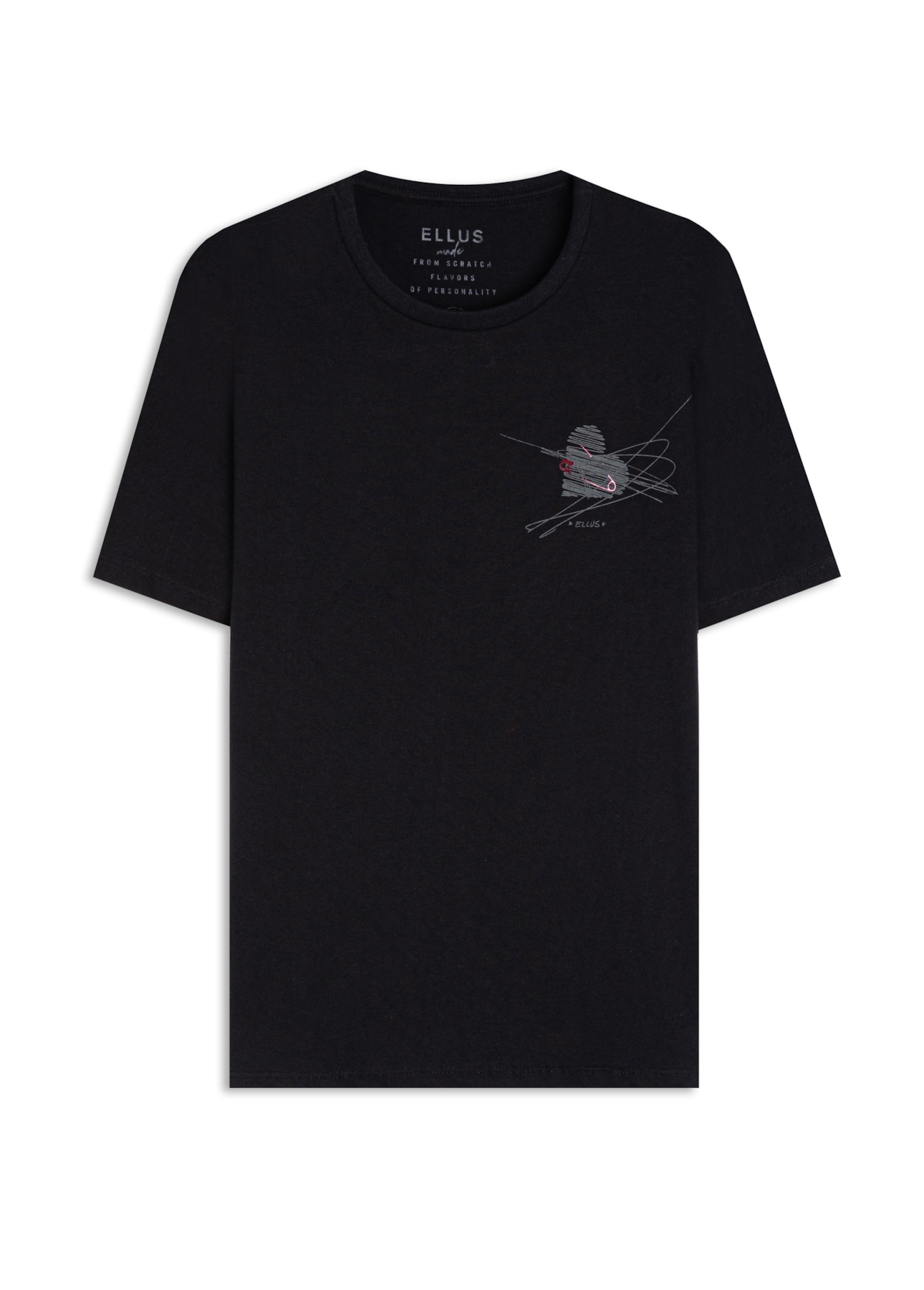 Cotton Fine Pinned Heart Classic Mc Preto
