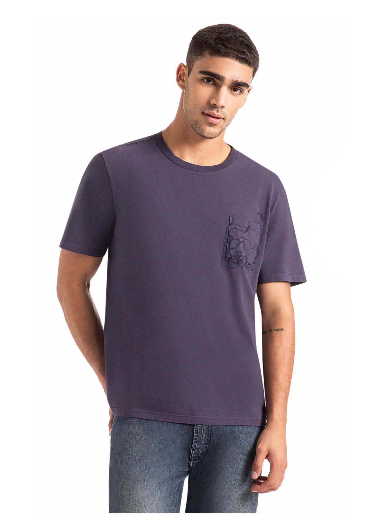 Cotton Fine Squid Pocket Classic Mc Purple Blue