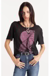 Cotton Flame Leopard Boxy Mc Preto