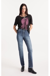 Cotton Flame Leopard Boxy Mc Preto