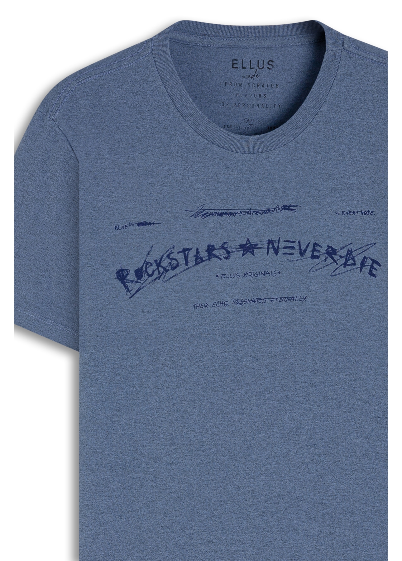 Cotton Overdyed Rockstar Classic Mc Azul Jeans Mescla