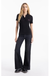Cotton Rib Polo  Co Preto