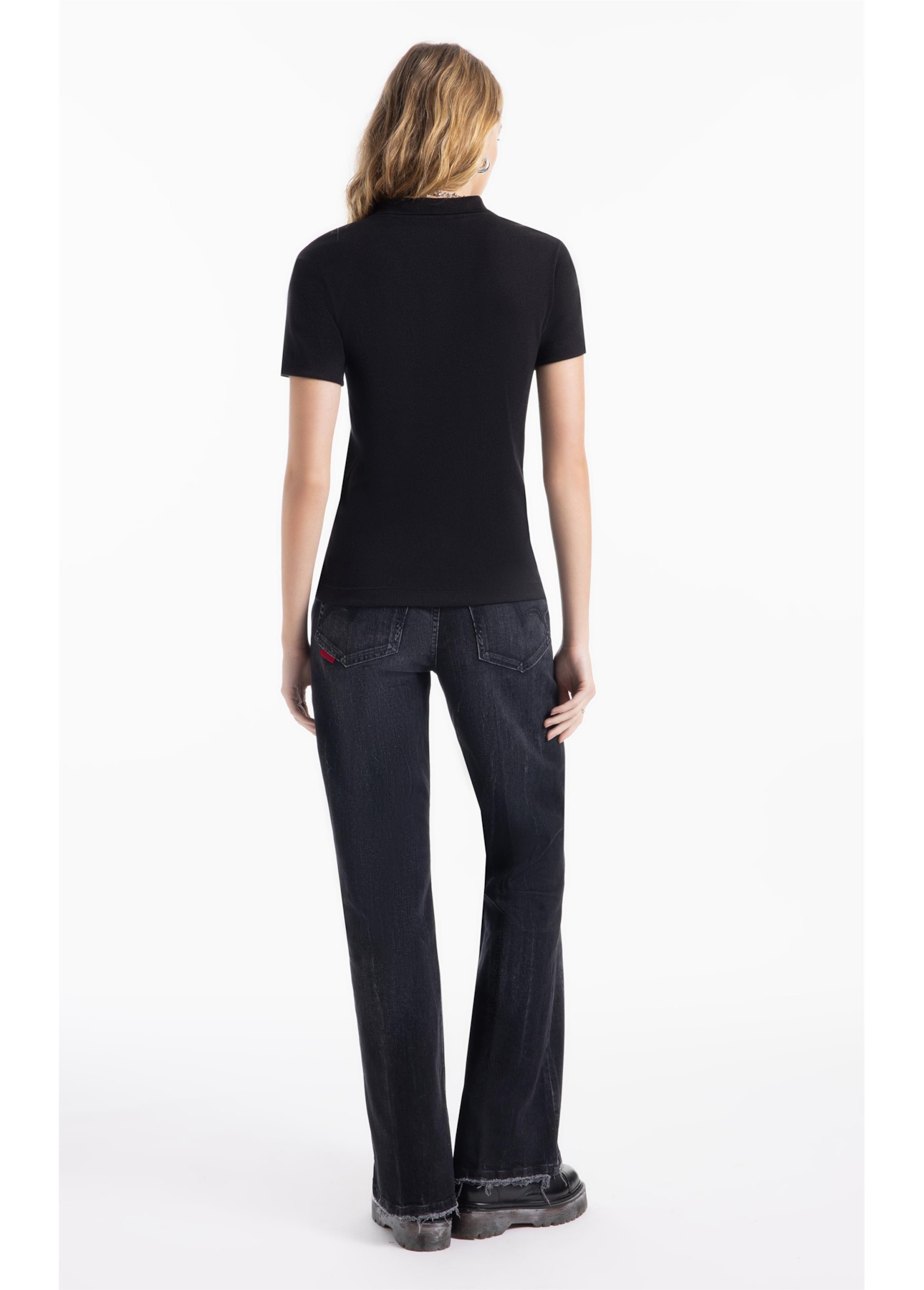 Cotton Rib Polo  Co Preto