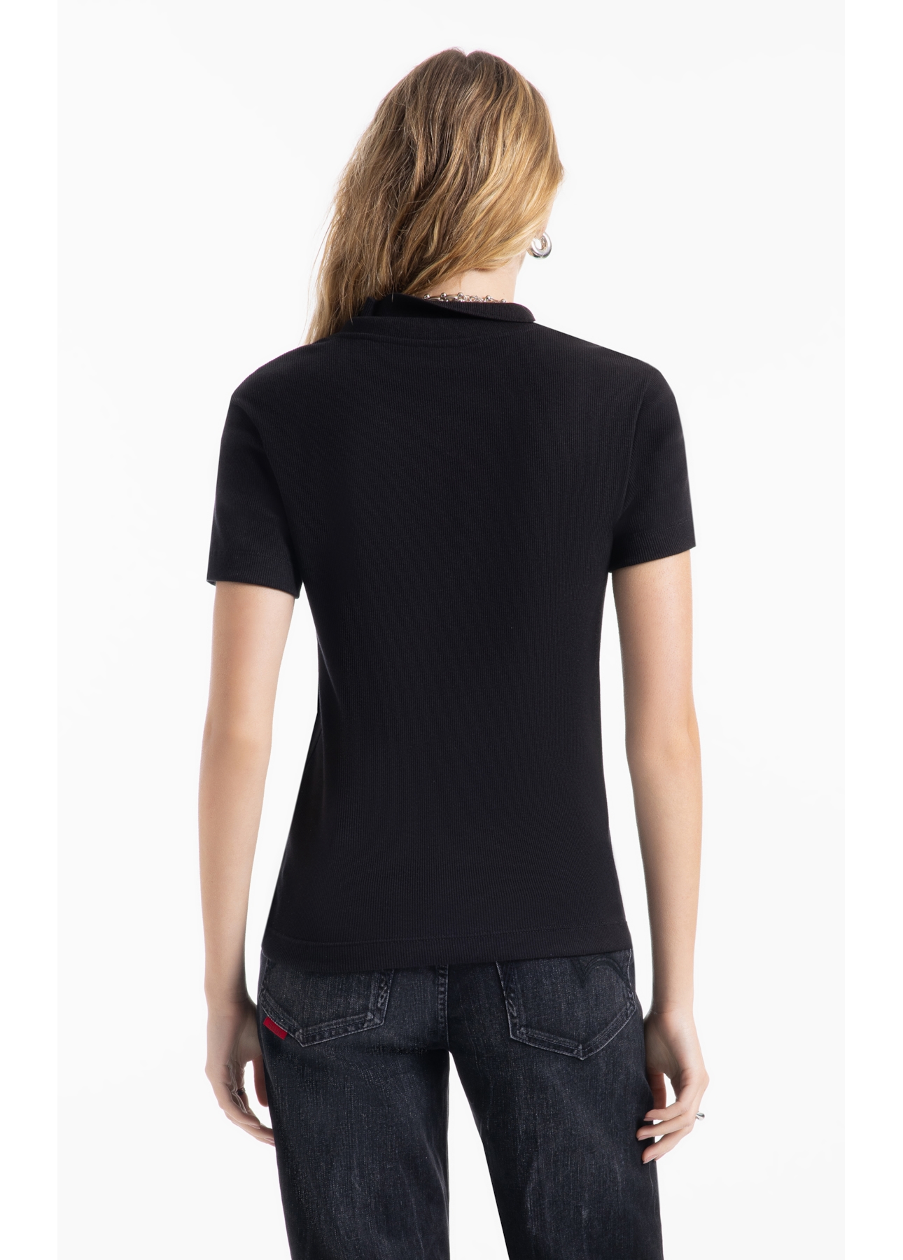 Cotton Rib Polo  Co Preto