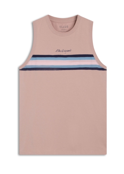 Cotton Watercolor Stripes Sleeveless Rosa Dirty