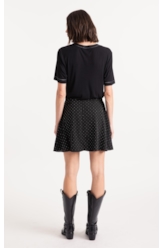 Crepe Strass B. Faca Evase Preto