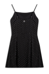 Crepe Strass Sleevless Mini Preto