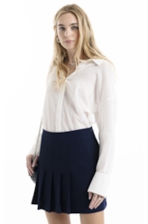 Crepe Way Pleated Mini Dark Navy