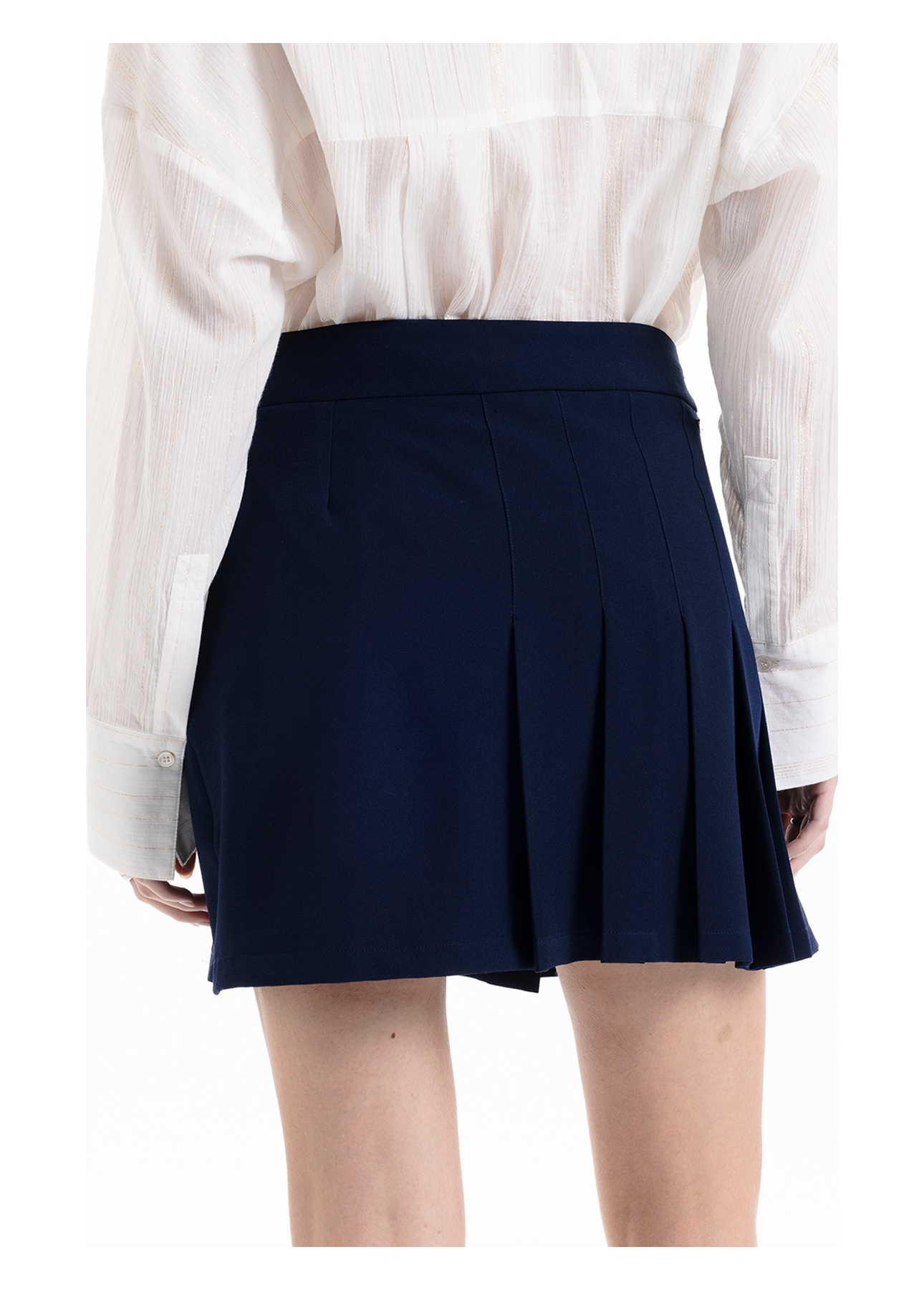 Crepe Way Pleated Mini Dark Navy