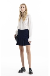Crepe Way Pleated Mini Dark Navy