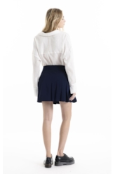 Crepe Way Pleated Mini Dark Navy