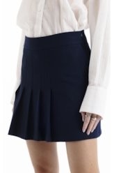 Crepe Way Pleated Mini Dark Navy