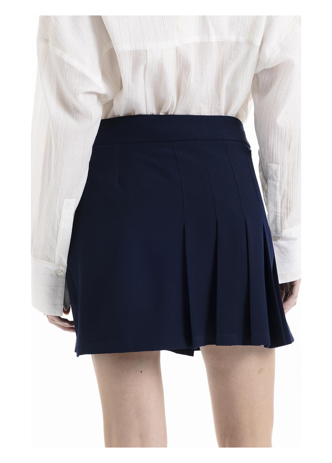 Crepe Way Pleated Mini Dark Navy