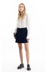 Crepe Way Pleated Mini Dark Navy