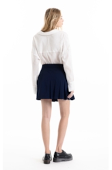 Crepe Way Pleated Mini Dark Navy