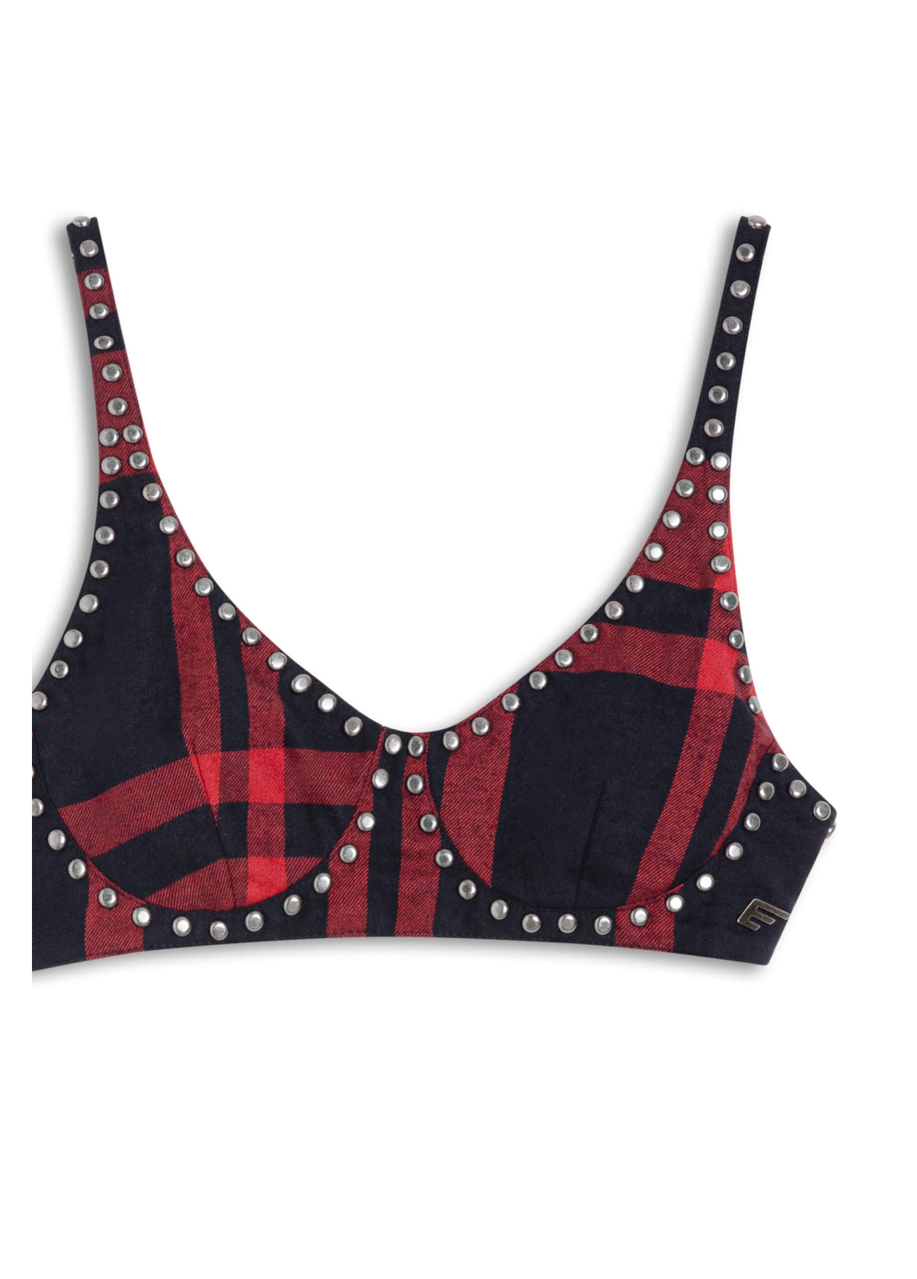 Crooped Xadrez Adjustment Vermelho