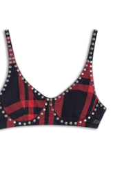 Crooped Xadrez Adjustment Vermelho