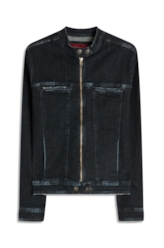 Dark Forest Elastic (Jaqueta) Zíper Lav.Escuro C/ Craquelado