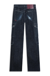 Dark Forest Elastic (Reta) Recortes Lav.Escuro C/ Craquelado