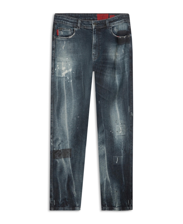 Dark Forest Elastic (Slim) 5 Pockets Escuro C/ Tie Dye e Resp.