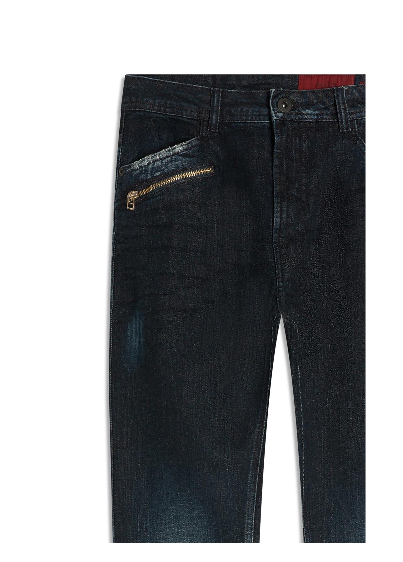 Dark Forest Elastic (Slim) Zíper Lav.Escuro C/ Craquelado