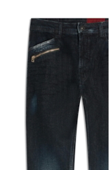Dark Forest Elastic (Slim) Zíper Lav.Escuro C/ Craquelado