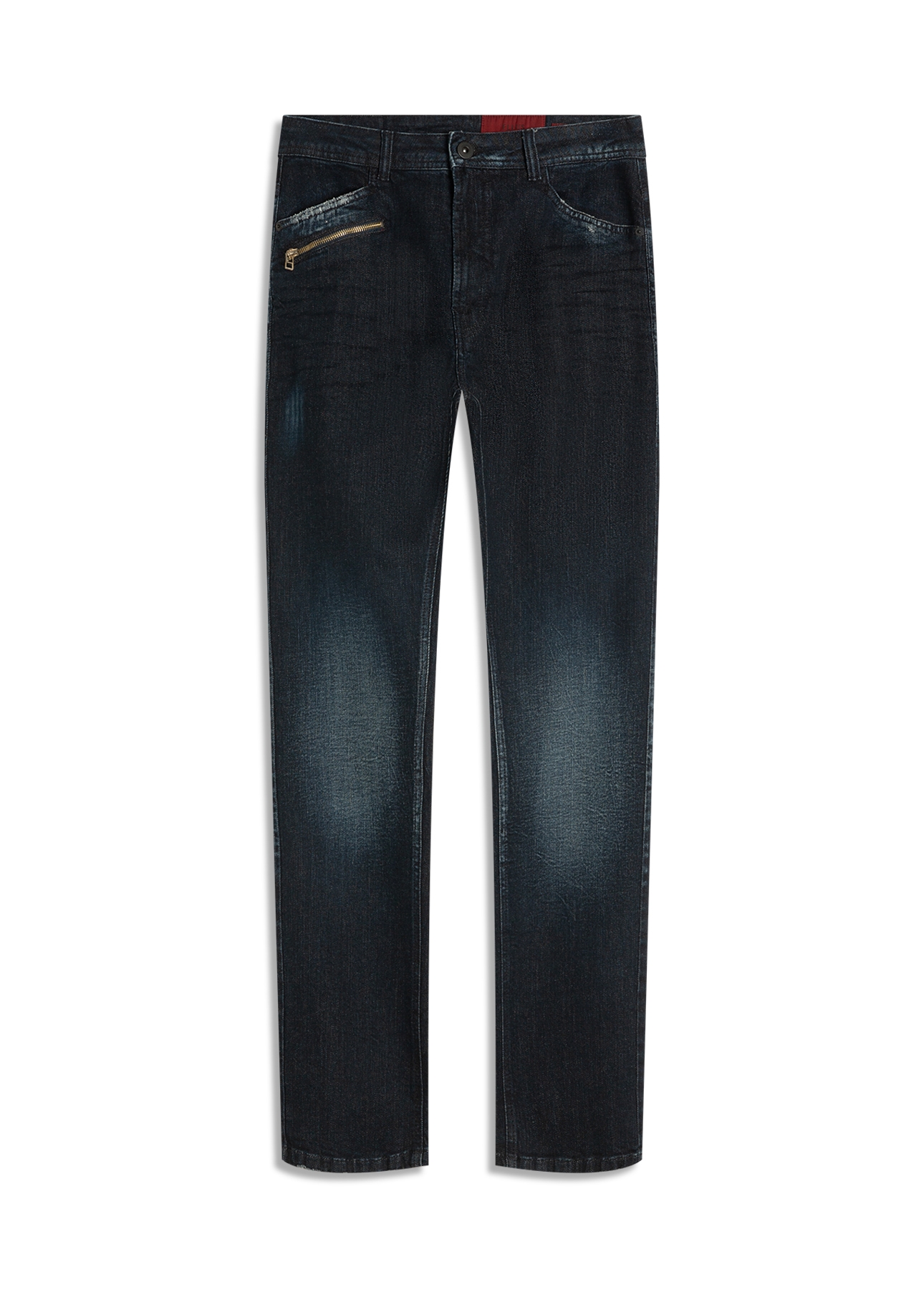 Dark Forest Elastic (Slim) Zíper Lav.Escuro C/ Craquelado
