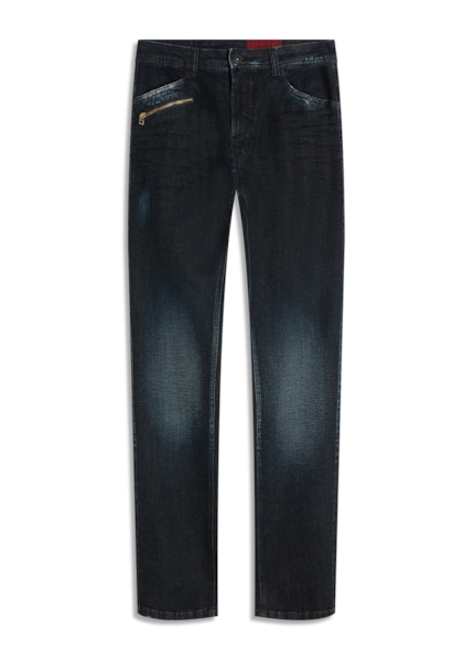 Dark Forest Elastic (Slim) Zíper Lav.Escuro C/ Craquelado