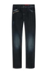 Dark Forest Elastic (Slim) Zíper Lav.Escuro C/ Craquelado