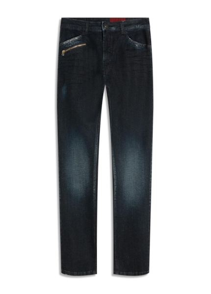 Dark Forest Elastic (Slim) Zíper Lav.Escuro C/ Craquelado
