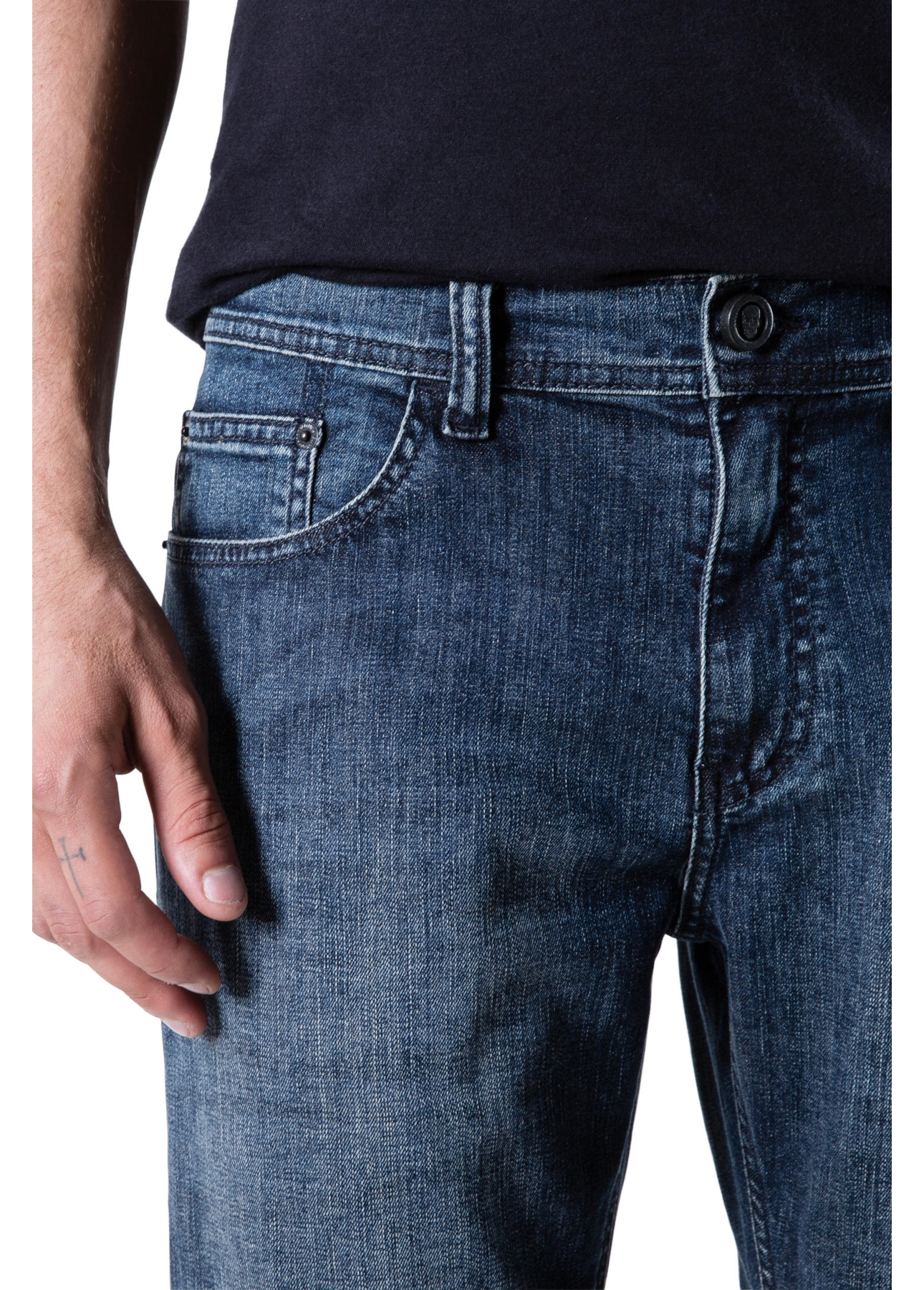 Deep Blue Elastic (St) Slim Et.Couro 517 Lav. Medio C/ 3d