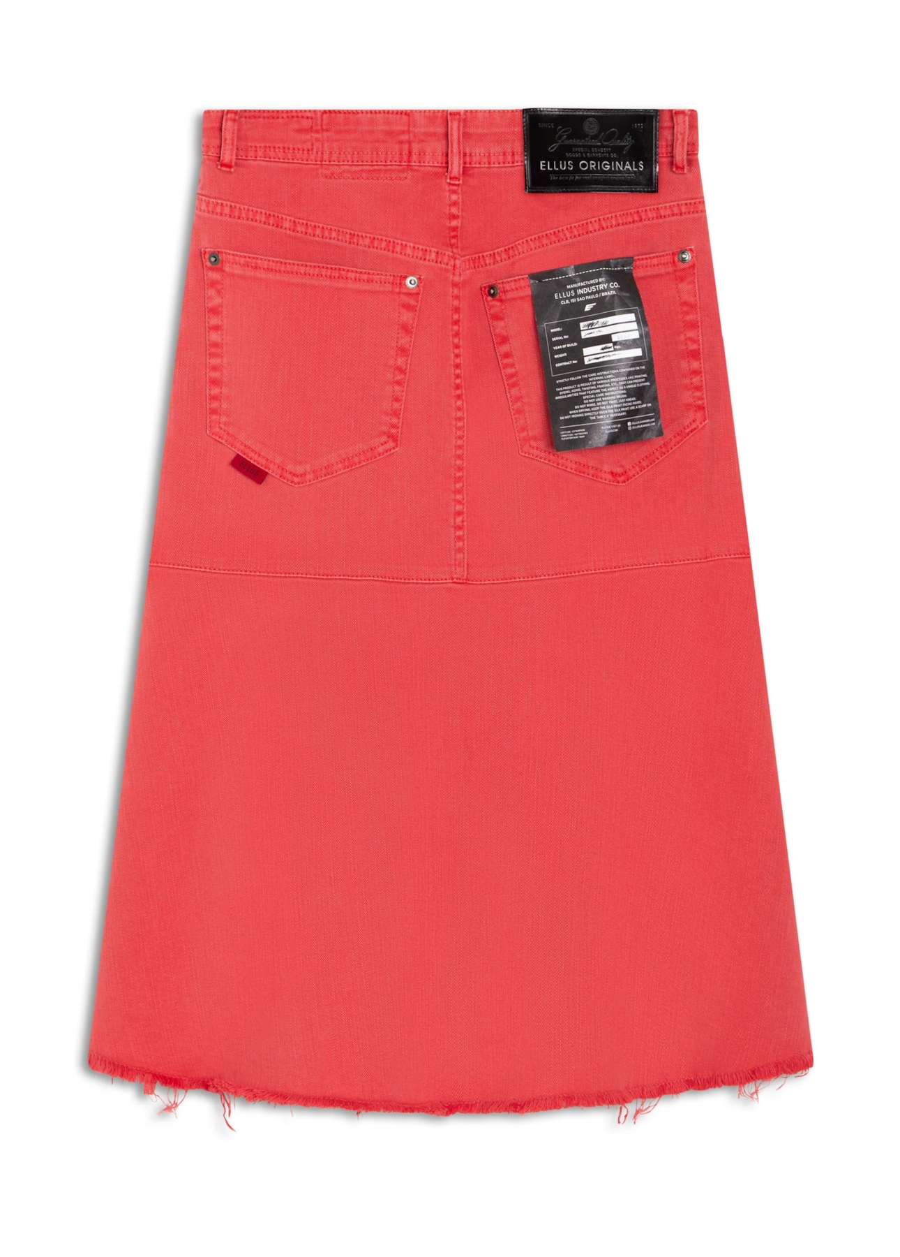 Denim Color Stretch Midi Evase Et Cour Cereja