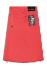 Denim Color Stretch Midi Evase Et Cour Cereja