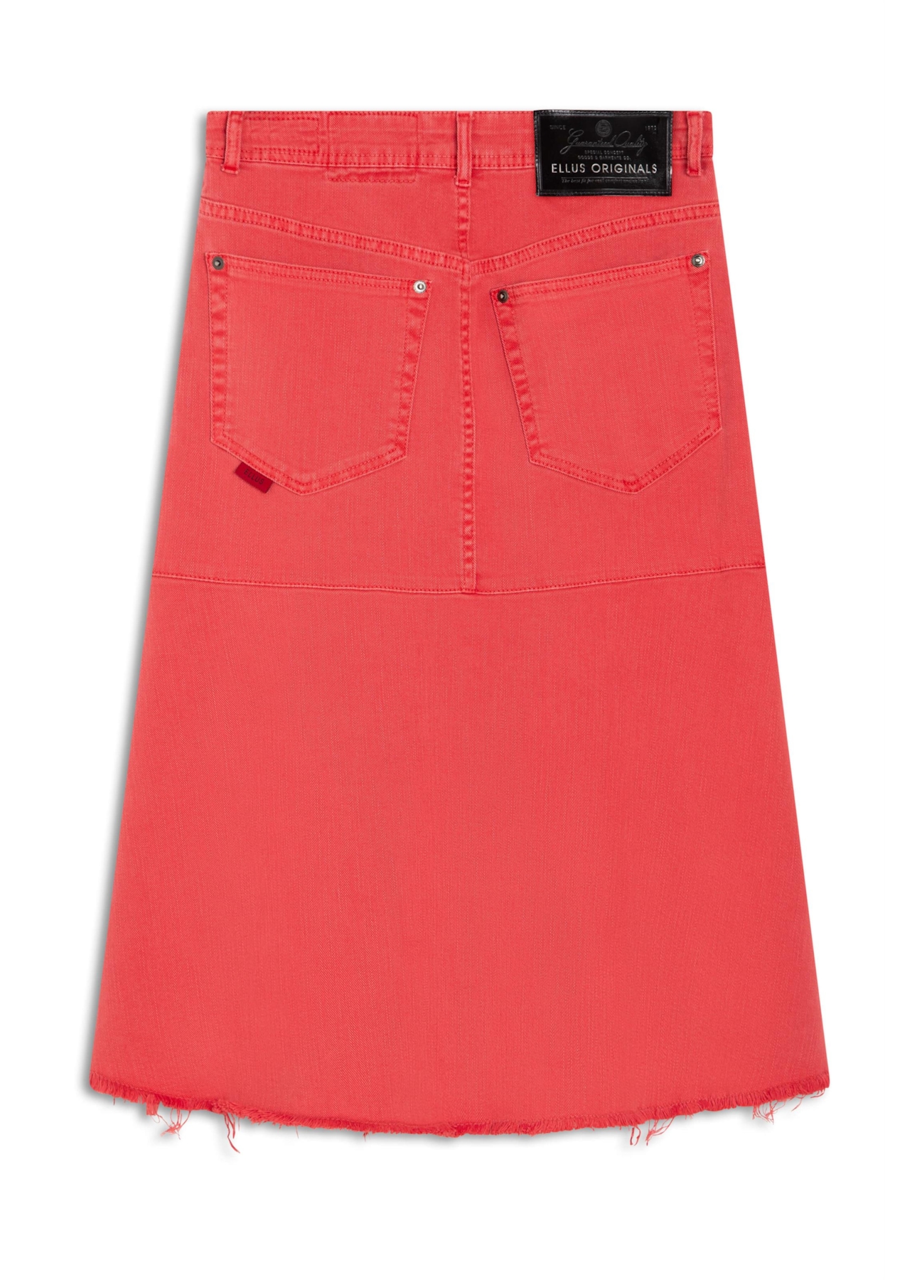 Denim Color Stretch Midi Evase Et Cour Cereja