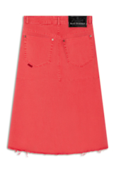 Denim Color Stretch Midi Evase Et Cour Cereja